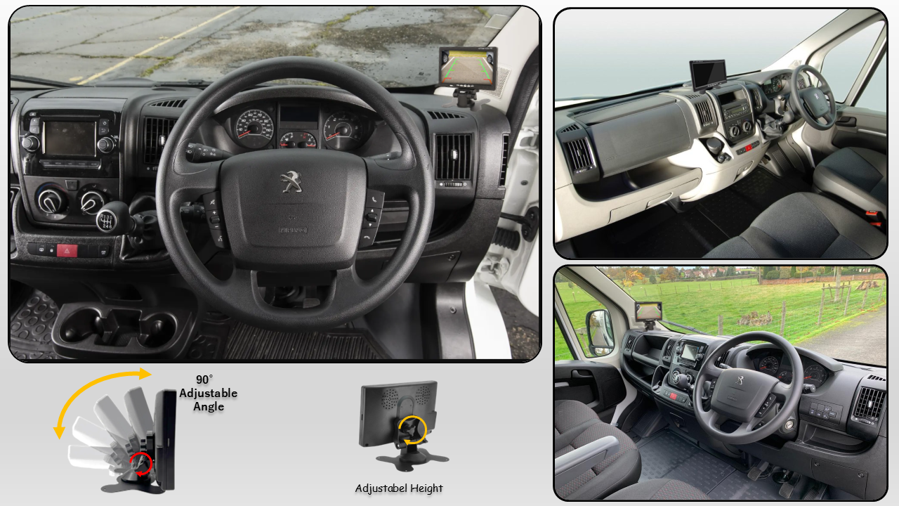 Reversing Camera & 7" Monitor For Peugeot Boxer, Citroen Relay, Citroen Jumper, Fiat Ducato 2007 - 2022