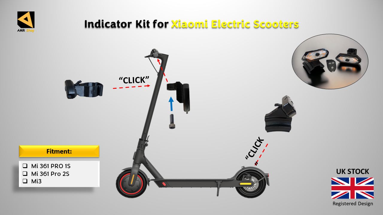 Front & Rear Indicator Kit for Xiaomi Electric Scooter Mi 363 Pro 1S (Clear)