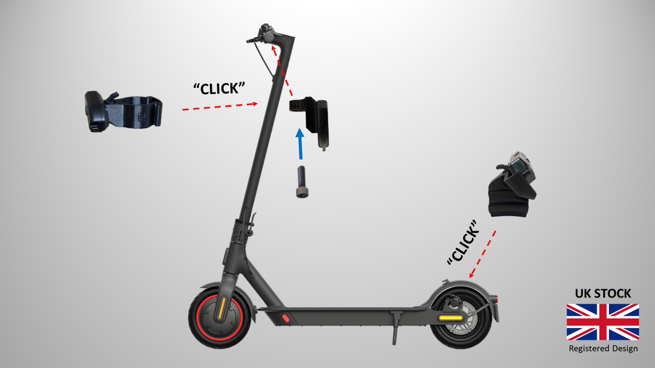 Front & Rear Indicator Kit for Xiaomi Electric Scooter Mi 363 Pro 1S (Clear)