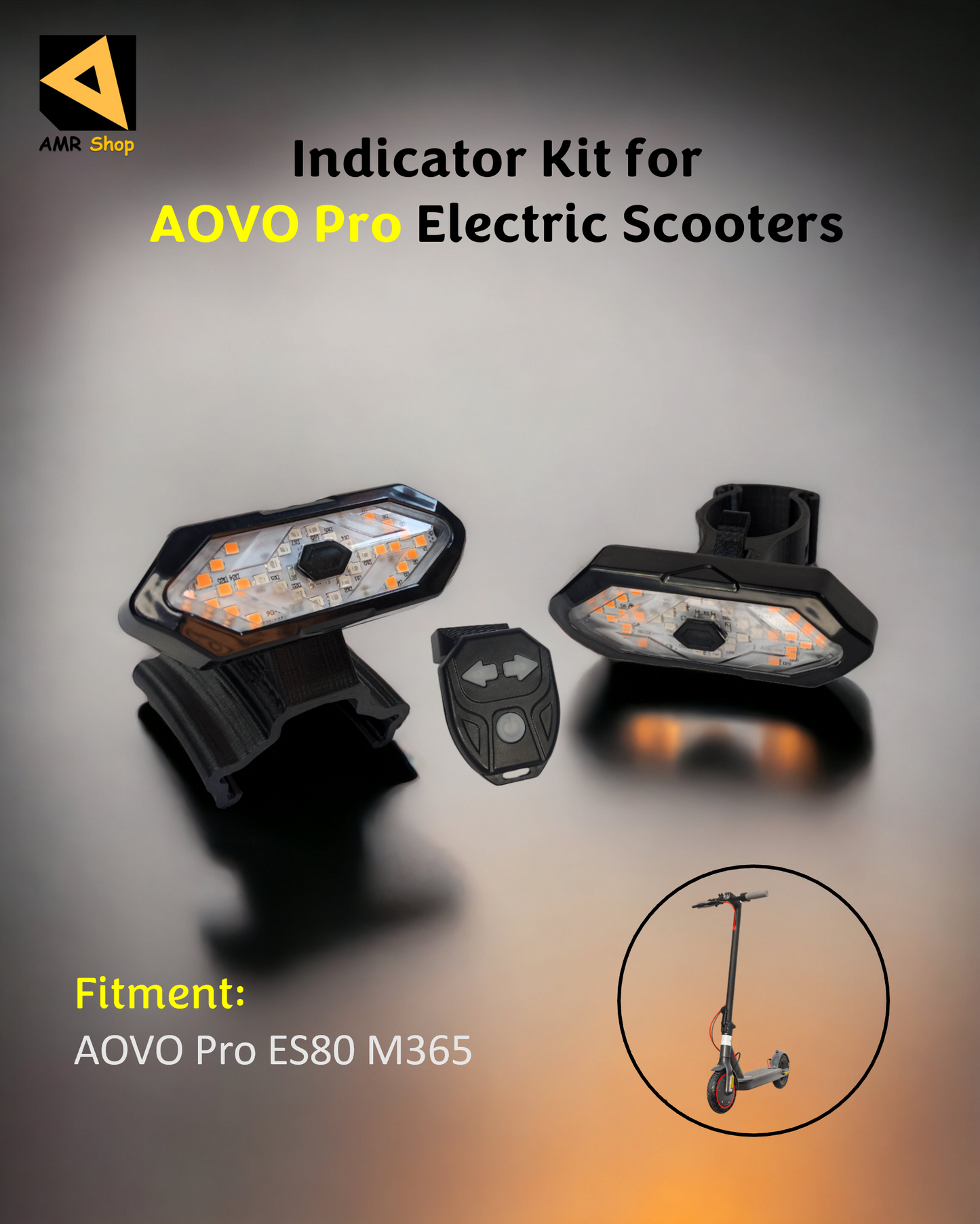 AOVO PRO M365 Pro Indicator/Blinker Kit Front & Rear Turn Signal (Clear)