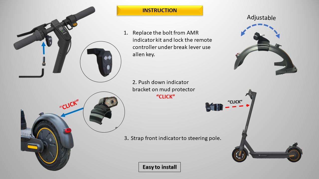Indicators for Ninebot MAX G30 Electric Scooter (Clear)