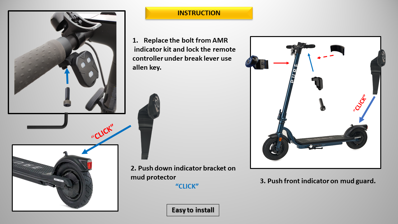 Mudguard Support with Indicators for Pure Air 2nd Gen