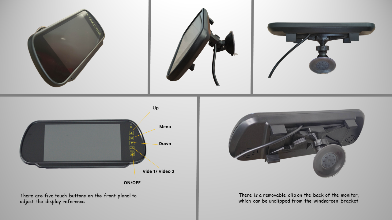 Reversing Camera & 7" Monitor for Vauxhall Vivaro MK3, Renault Trafic MK3 2014