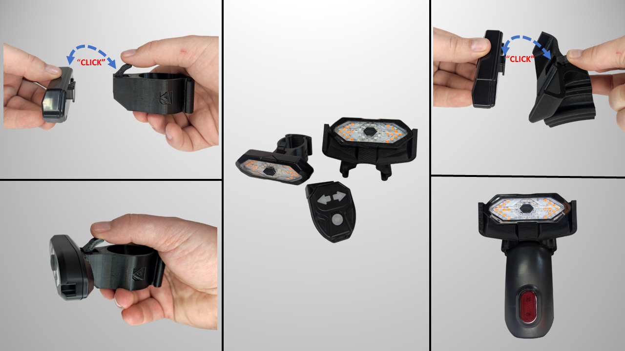 Front & Rear Indicator Kit for Xiaomi Electric Scooter Mi 363 Pro 1S (Clear)