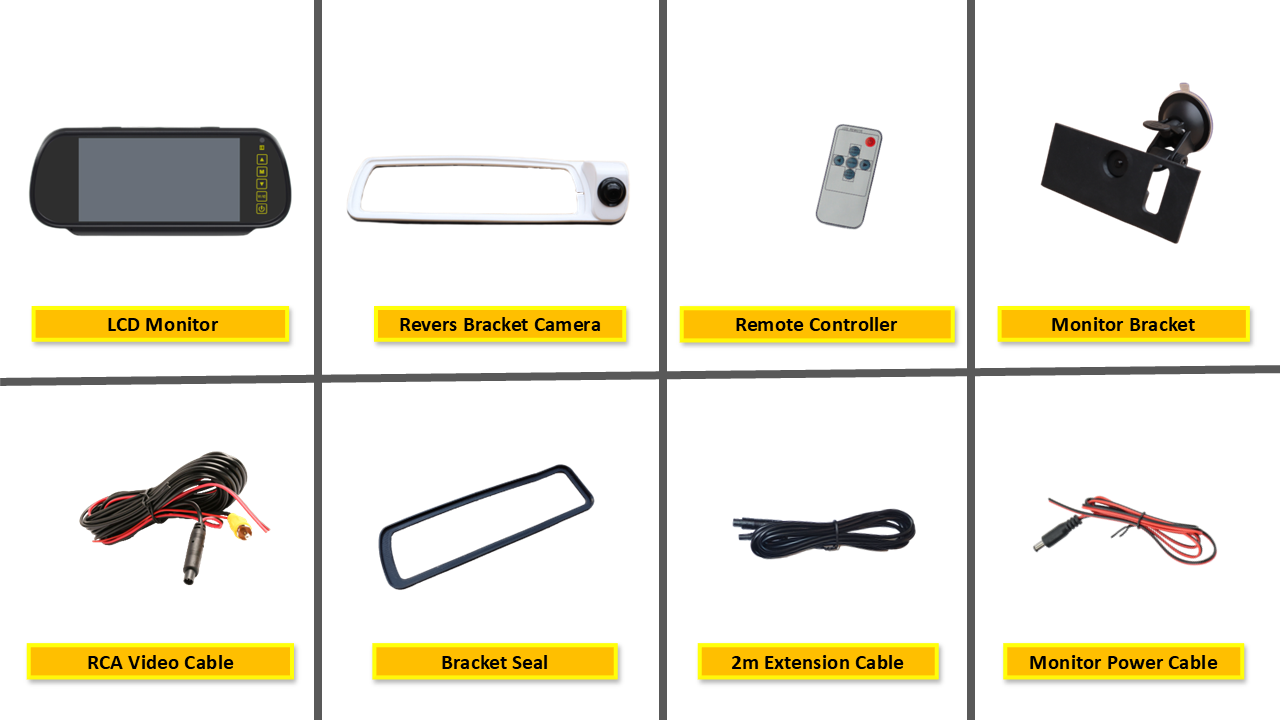 Reversing Camera & 7" Monitor for Vauxhall Vivaro MK3, Renault Trafic MK3 2014 (White)