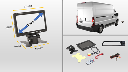 Reversing Camera & 7" Monitor For Peugeot Boxer, Citroen Relay, Citroen Jumper, Fiat Ducato 2007 - 2022