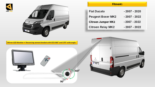 Reversing Camera & 7" Monitor For Peugeot Boxer, Citroen Relay, Citroen Jumper, Fiat Ducato 2007 - 2022