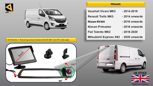 5" Monitor and Reversing Camera For Vivaro, Trafic, NV300 2014-2022