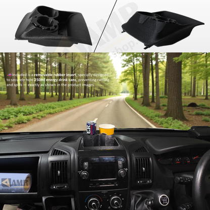 Dashboard Tray with Dual Cup Holder & Storage Peugeot Boxer, Citroen Relay, Fiat Ducato 2014+