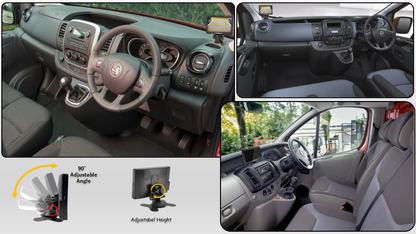 Reversing Camera & 7" Monitor for Vauxhall Vivaro MK3, Renault Trafic MK3 2014 (White)