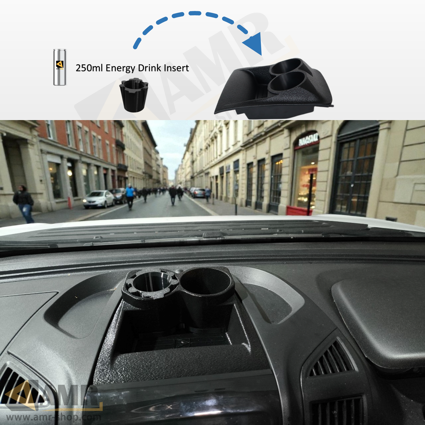Dashboard Tray with Dual Cup Holder & Storage Peugeot Boxer, Citroen Relay, Fiat Ducato 2014+