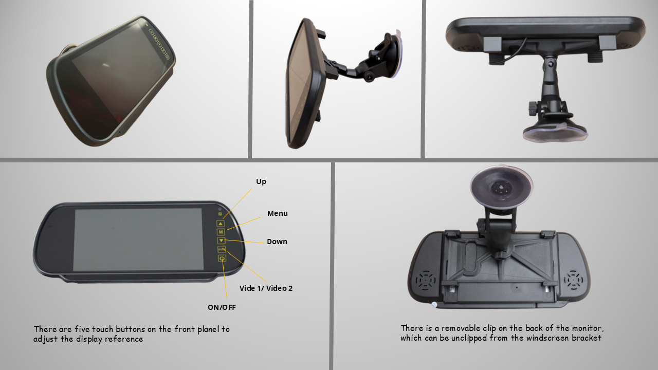 Reversing Camera & 7" Monitor for Vauxhall Vivaro MK3, Renault Trafic MK3 2014