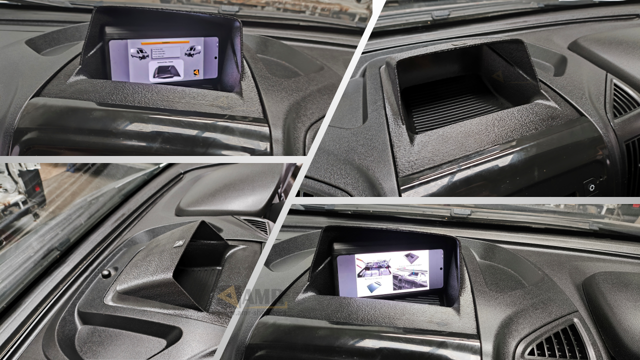 3D Printed Dashboard Tray with Sun Shade for Peugeot Boxer Citroen Relay Fiat Ducato 2014+