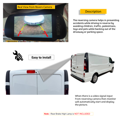 Reversing Camera For Vivaro ,Trafic, NV300 2014 onwards (WHITE)