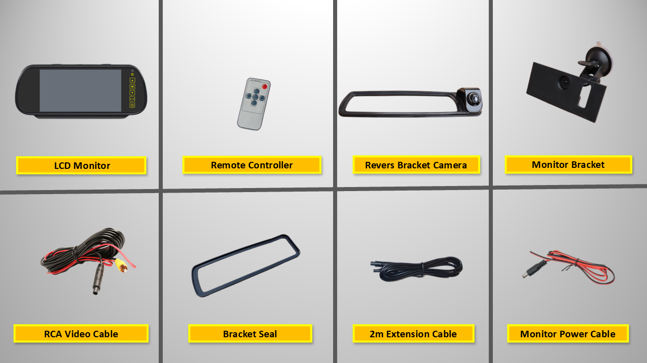 Reversing Camera & 7" Monitor for Vauxhall Vivaro MK3, Renault Trafic MK3 2014