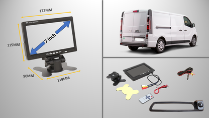 Reversing Camera & 7" Monitor for Vauxhall Vivaro MK3, Renault Trafic MK3 2014