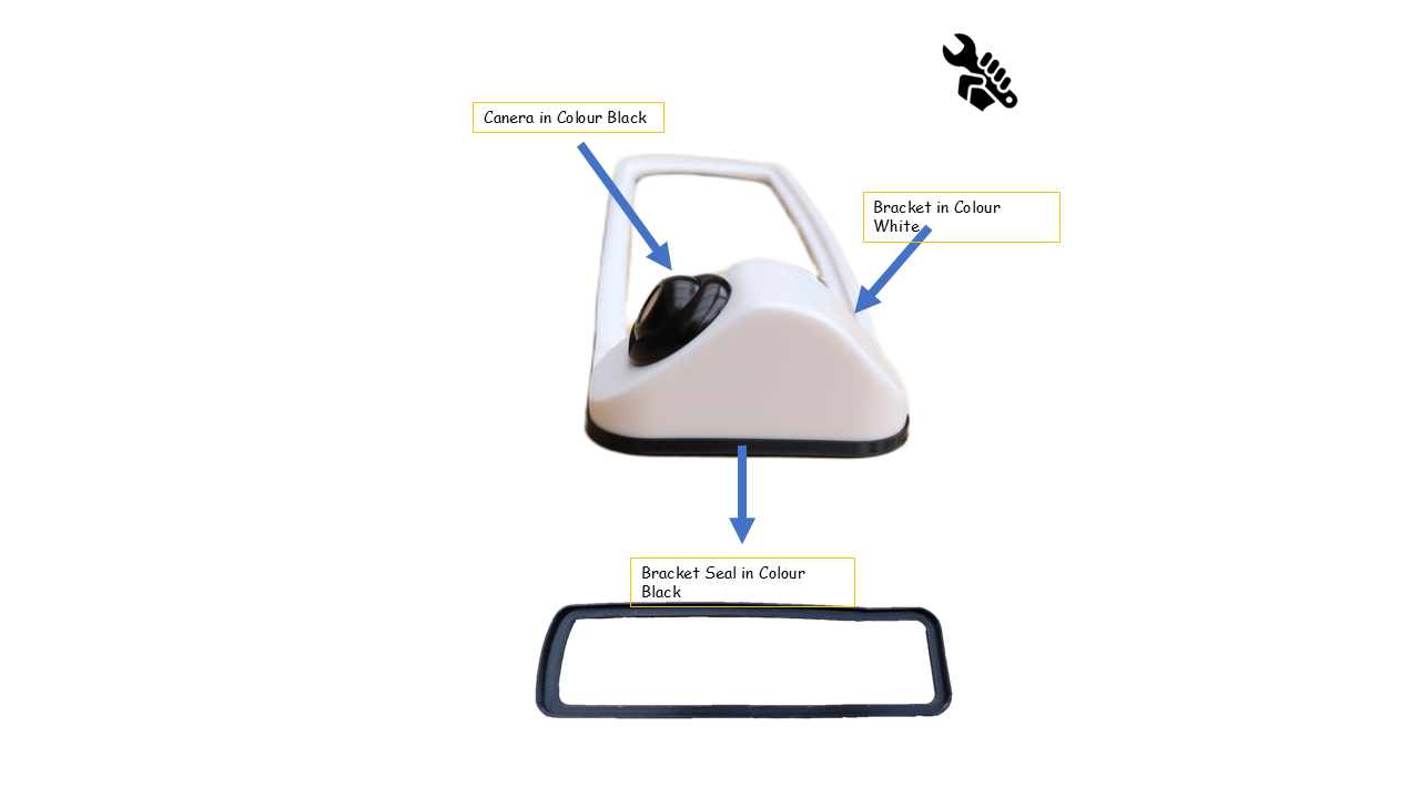 Reversing Camera & 7" Monitor for Vauxhall Vivaro MK3, Renault Trafic MK3 2014 (White)
